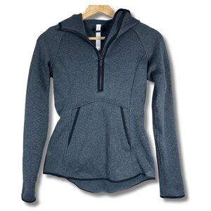 Lululemon Womens Fleece & Thank You Pullover Hoodie Athleisure Heathered Black